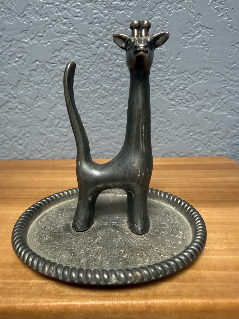 Vintage Metal Giraffe Jewelry Dish